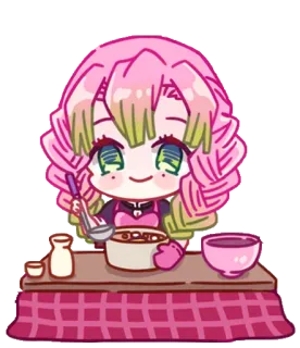 💖 62e721b2 Mitsuri Kanroji Demon Slayer Anime, Demon Slayer, Chibi, Imut, Makanan, Mitsuri telegram sticker