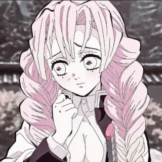 🌸 0778c1b3 Mitsuri Kanroji Demon Slayer 动漫, 鬼灭之刃, 甘露寺蜜璃, 老婆, 漫画, 粉色头发 telegram sticker