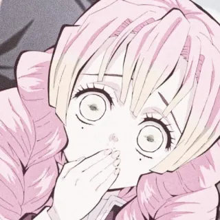 🧺 0e8e5c3a Mitsuri Kanroji Demon Slayer 动漫, 蜜璃, 鬼灭之刃, 惊讶, 甘露寺, 可爱, 卡通 telegram sticker