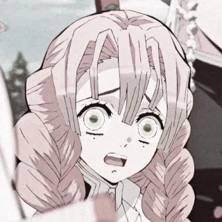 🌸 a5cd236b Mitsuri Kanroji Demon Slayer 动漫, 鬼灭之刃, 甘露寺蜜璃, 老婆, 粉色, 震惊 telegram sticker