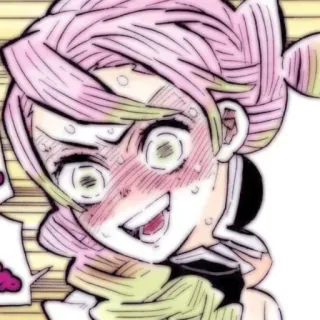 😍 35f4402a Mitsuri Kanroji Demon Slayer animé, demon slayer, mitsuri kanroji, cheveux roses, pilier de l'amour, manga telegram sticker