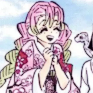 😄 d6709092 Mitsuri Kanroji Demon Slayer Anime, Demon Slayer, Mitsuri Kanroji, Pilier de l'Amour, Sourire telegram sticker