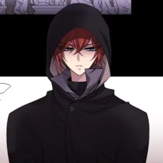 🥀 caf7ea8b Anime, Manga, Hoodie, rood haar, man, Cartoon telegram sticker