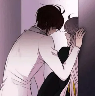 🌙 d593fdc4 romantiek, affectie, knuffel, liefde, koppel, anime telegram sticker