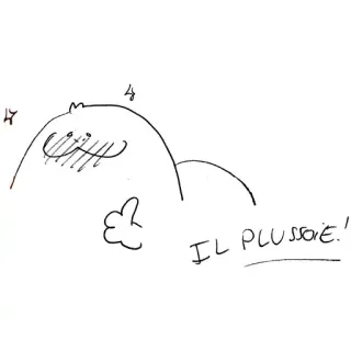 👍 3f274a74 IL PLUSSOVE! 卡通, 角色, 插图, 绘画, 意大利语, 文本 telegram sticker