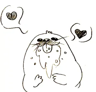 🍗 f3f29613 海豹, 动物, 卡通, 爱心, 可爱, 爱, 流口水 telegram sticker