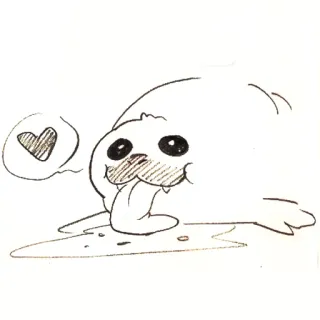 💍 f96f2199 海豹, 动物, 可爱, 卡通, 心, 爱, 舌头, 插图 telegram sticker