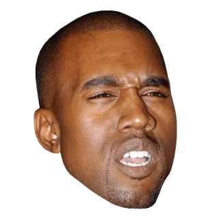 ❓ 07149d9a Kanye West musicista, rapper, celebrità, faccia, espressione telegram sticker