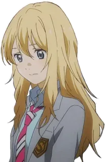 🙂 12469f18 Kaori Miyazono Your Lie in April anime, character, girl, kaori miyazono, your lie in april telegram sticker