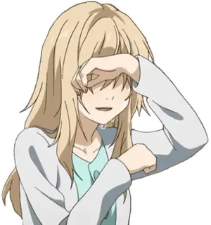 🙂 229a9d31 Kaori Miyazono Your Lie in April anime, sad, crying, girl, tears, Your Lie in April, Kaori Miyazono telegram sticker