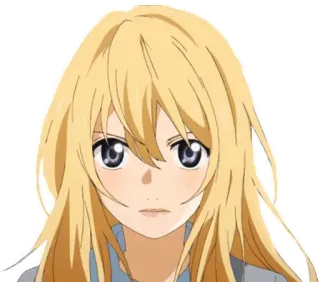 🙂 8534b9f6 Kaori Miyazono Your Lie in April anime, girl, blonde, kaori, your lie in april telegram sticker