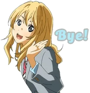 🙂 9105590f Bye! anime, girl, bye, wave telegram sticker
