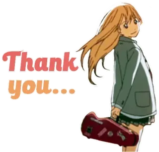 🙂 af3a8a88 Thank you... anime, thank you, sticker, girl, music telegram sticker
