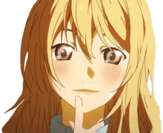 🙂 cd157541 Kaori Miyazono Your Lie in April anime, girl, blonde, Kaori Miyazono, Your Lie in April telegram sticker
