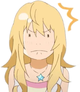 🙂 df900259 anime, angry, blonde, girl, frustrated telegram sticker