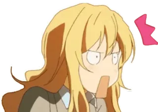 🙂 e03721a7 anime, cartoon, shocked, blonde hair, female telegram sticker