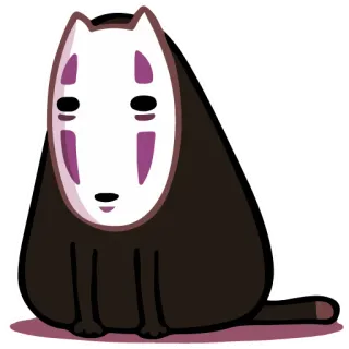 😺 285f24f8 No-Face Spirited Away chihiros reise ins zauberland, ohngesicht, ghibli, anime, maske, kawaii telegram sticker
