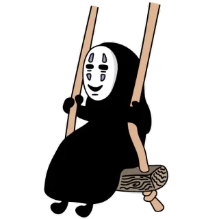 😄 8f95bd3f No-Face Spirited Away Ohne Gesicht, Chihiros Reise, Anime, Cartoon, Schaukel, Süß, Ghibli telegram sticker