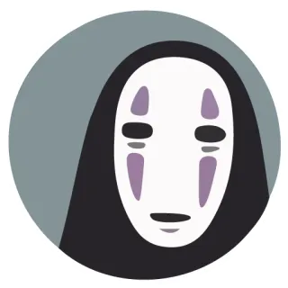🌚 d326dba2 No-Face Spirited Away Gesichtslos, Chihiros Reise, Ghibli, Anime, Charakter, Maske telegram sticker