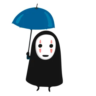 ☔️ fde85987 No-Face Spirited Away No-Face, Chihiros Reise, Anime, Charakter, Regenschirm, Cartoon telegram sticker