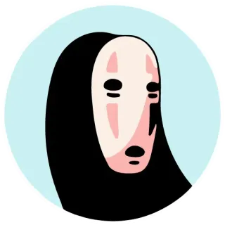 😮 2a7c06ea No-Face Spirited Away Безликий, Унесённые призраками, Гибли, Аниме, Мультфильм, Персонаж telegram sticker