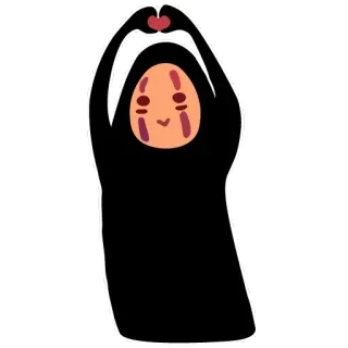 ❤️ d0dab5dd No-Face Spirited Away Безликий, Унесённые призраками, Ghibli, Аниме, Милый, Сердце, Персонаж telegram sticker