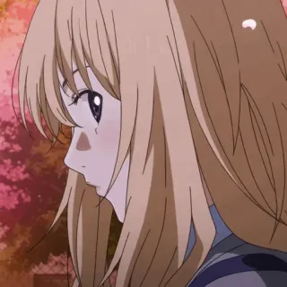 💛 ba71e491 Kaori Miyazono Your Lie in April Anime, Personaggio, Ragazza, Capelli Biondi, Profilo Laterale, Kaori Miyazono, Your Lie in April, Anime Romantico telegram sticker