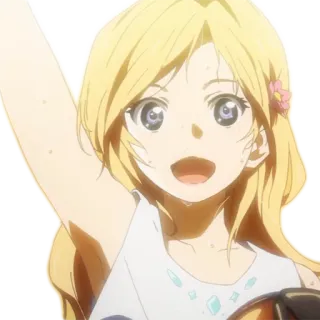 🖐 b7415799 аниме, девушка, мультфильм, портрет, блондинка, весёлая telegram sticker