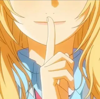 🎻 5bc87e3e อนิเมะ, ผู้หญิง, ชู่ว, เอานิ้วแตะริมฝีปาก, ตัวละคร telegram sticker