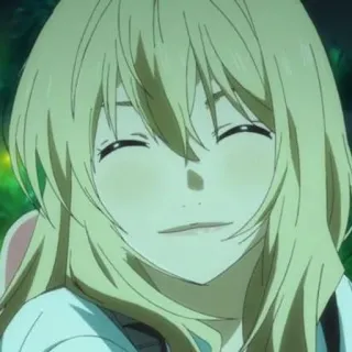 🎻 d015f271 อนิเมะ, ผู้หญิง, ผมบลอนด์, ยิ้ม, น่ารัก, ภาพเหมือน telegram sticker