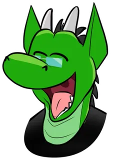 😂 2431fb19 rồng, hoạt hình, nhân vật, xanh lá cây, kính, thằn lằn, hình người, lông lá telegram sticker