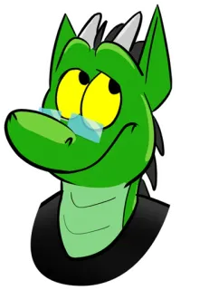 😒 5428bc87 rồng, hình người, hoạt hình, xanh lá cây, nhân vật, kính, fantasy telegram sticker