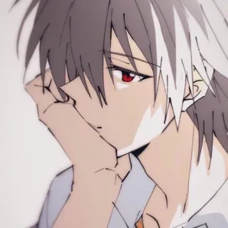 🧊 3cd36eb3 Kaworu Nagisa Neon Genesis Evangelion anime, boy, sad, evangelion, kaworu telegram sticker