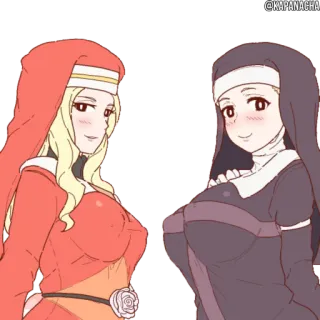 ☺️ 52724e6c Nonne, religiös, Frauen, Anime, Cartoon, Schwestern telegram sticker