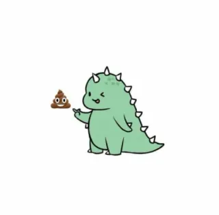 🤍 55768135 динозавр, средний палец, обидный, мультфильм, милый, какашка, эмодзи telegram sticker