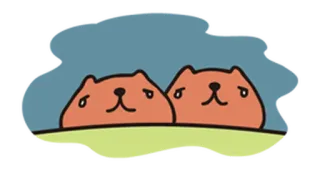 😐 11e5663a 水豚, 可爱, 动物, 伤心, 橙色, 卡哇伊 telegram sticker