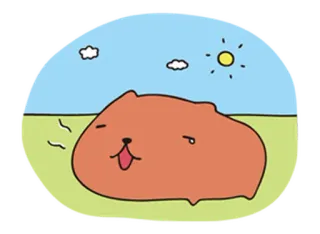 🥵 69f4aabd 水豚, 动物, 可爱, 卡通, 插图, 卡哇伊 telegram sticker