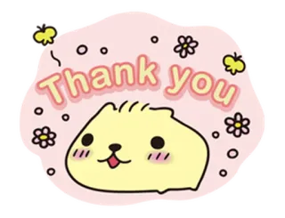 🌸 b81a1b53 Thank you 谢谢, 可爱, 卡哇伊, 狗, 花, 感谢 telegram sticker