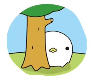 😶 d4e2d1fa 可爱, 动物, 鸭子, 树, 卡通 telegram sticker