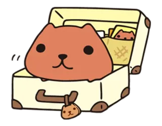 🧳 dc97de52 水豚, 动物, 可爱, 贴纸, 行李箱 telegram sticker