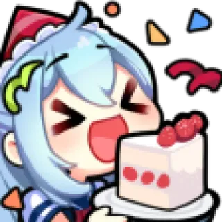 🎂 5953e313 Аниме, Торт, Кавай, Милый, Вечеринка, Праздник telegram sticker