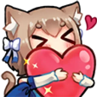 ❤️ e944fdb2 девушка-кошка, аниме, сердце, мило, любовь telegram sticker