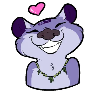 💜 041e6d15 สัตว์, สัตว์เลี้ยงลูกด้วยนม, น่ารัก, มีความสุข, หัวใจ, การ์ตูน, ภาพประกอบ telegram sticker