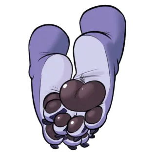 🐾 64453c97 เท้า, อุ้งเท้า, เท้า, นิ้วเท้า, กรงเล็บ, แอนโทร telegram sticker