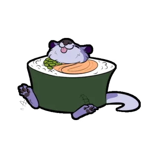 🍣 79f9999f นาก, ซูชิ, สัตว์, อาหาร, น่ารัก, การ์ตูน telegram sticker