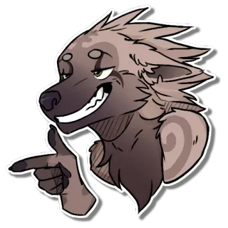 👈 3fc93fa4 Furry, Sói, Động vật, Hoạt hình, Nhân vật, Súng ngón tay, Chỉ tay telegram sticker