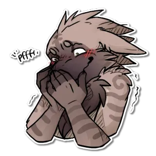 🤣 637dc40b Pffft nhân hóa, xấu hổ, furry, hoạt hình, dễ thương telegram sticker