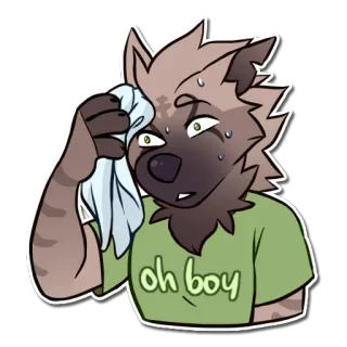 💦 9a902e74 oh boy nhân hóa, furry, đổ mồ hôi, lo lắng telegram sticker