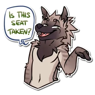 👇 b4048dfa IS THIS SEAT TAKEN? Furry, Hình người, Sói, Động vật, Chó telegram sticker