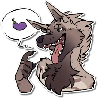 🍆 b676db82 chó sói, hình người, furry, cà tím, gợi cảm telegram sticker